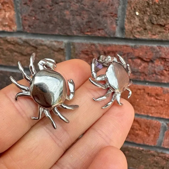 Crab Stainless Steel Waterproof Earrings - Picture 5 of 5